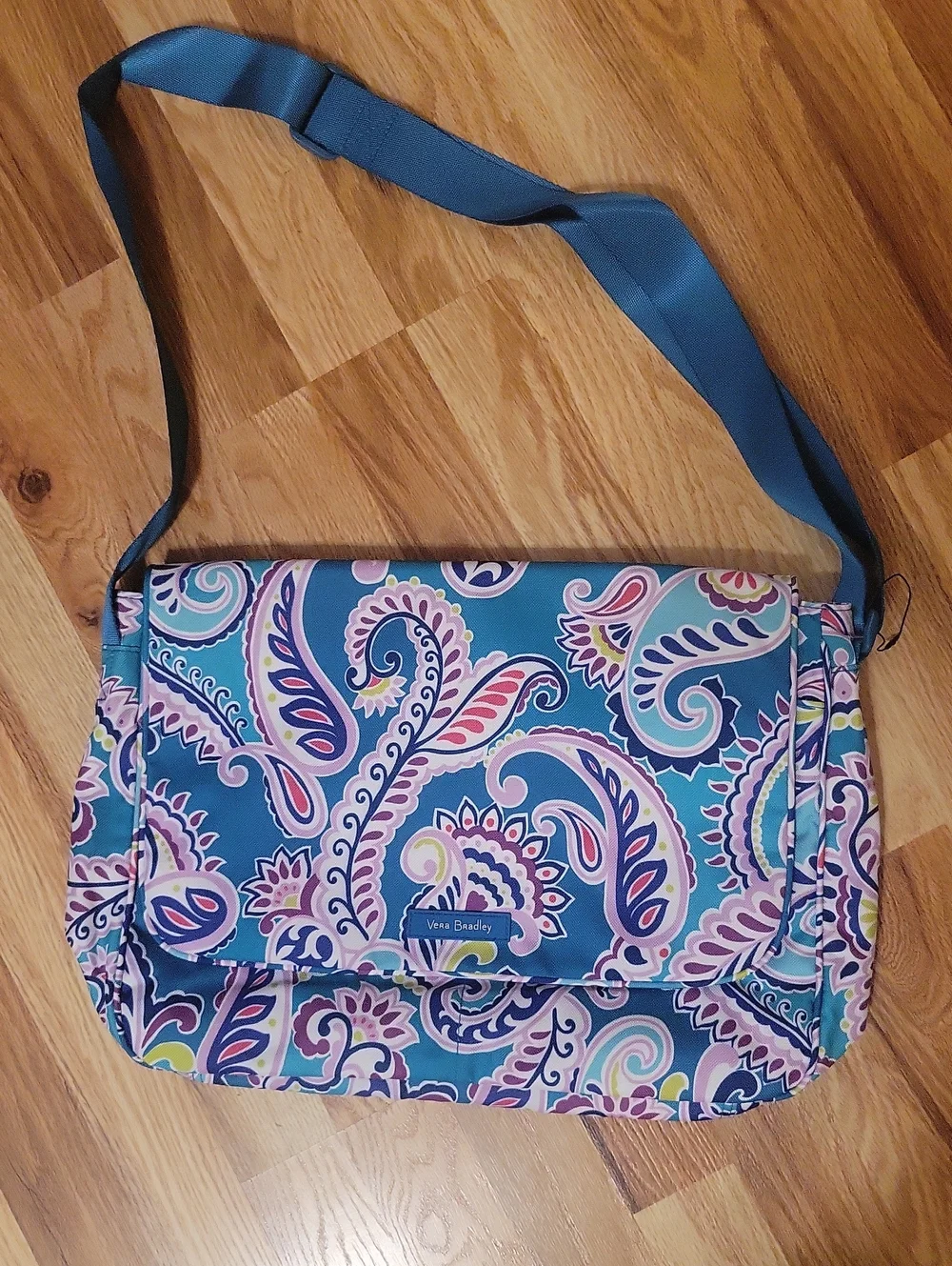 Vera Bradley Teal Paisley Laptop bag-19 inches wide X 13.5 in. deep X 6 in
